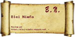 Blei Nimfa névjegykártya